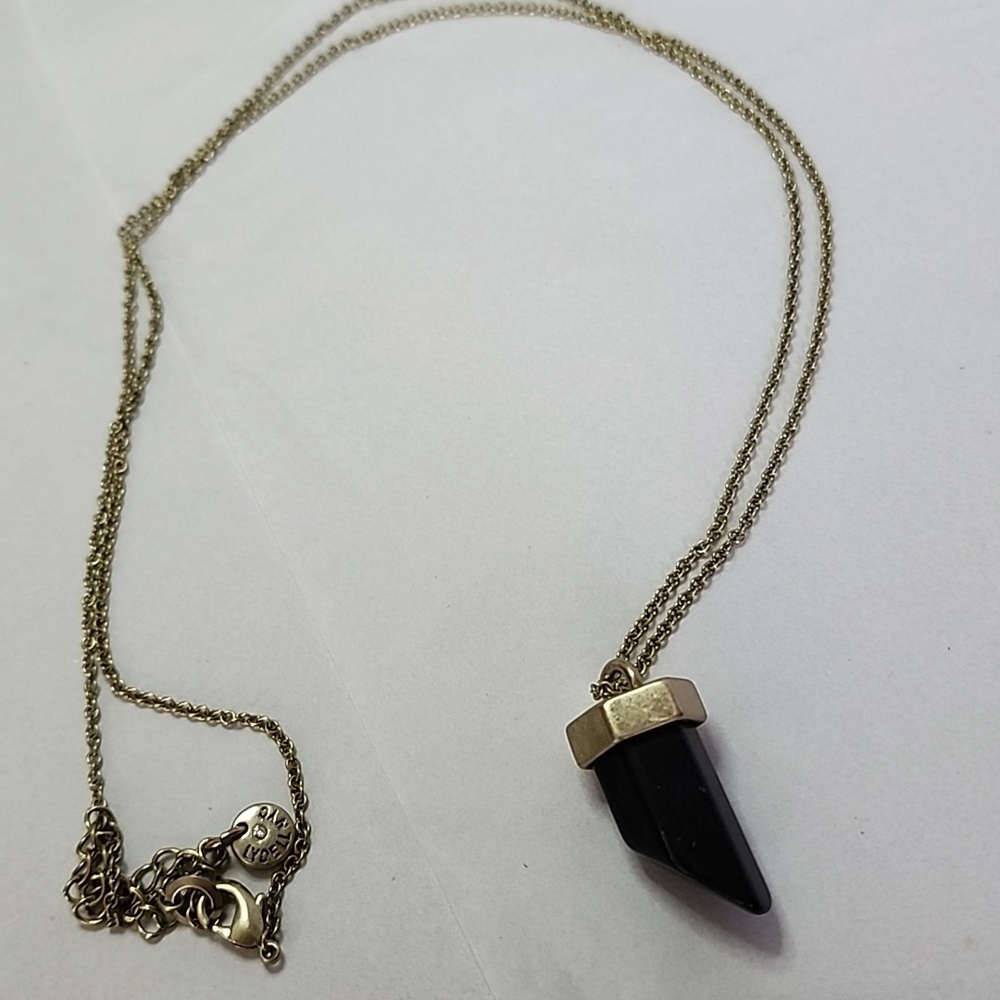 Lydell Vintage Bronze Tones Necklace Simulated Onyx - Picture 6 of 10